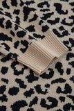 Leopard Chunky Knitted Cardigan Sweater