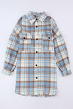 Plaid Flap Pocket Long Sleeve Shacket