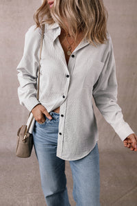 Roll-Tab Sleeve Pocketed Long Shirt