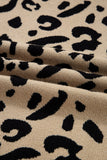 Leopard Ribbed Cuffed Sweater