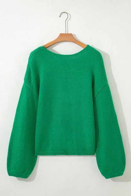 Bow Bubble Sleeve Sweater