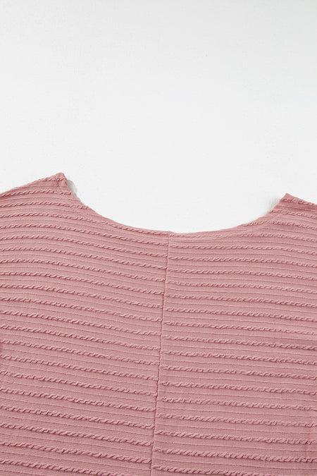 Ribbed Round Neck Knit Long Sleeve Top