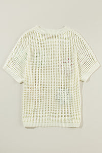 Crochet Flower Hollow-out Sweater T Shirt