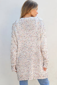 Confetti Rib Knit Long Sleeve Cardigan