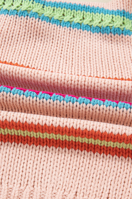 Striped Knit Oversize Cardigan