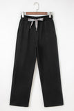 Fleece Lined Leopard Drawstring Pants