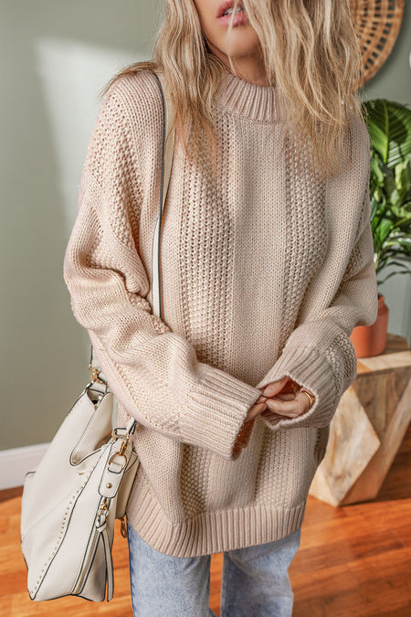 Cable Knit Ribbed Loose Sweater