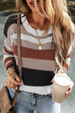Classic Round Neck Colorblock Knit Sweater