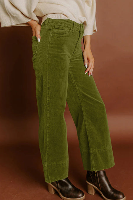 Corduroy High Waist Wide Leg Pants