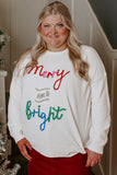 Tinsel Merry AND Bright Pattern Plus Size Christmas Sweater