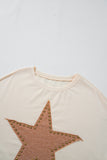 Studded Star Graphic Oversized Long Sleeve Top