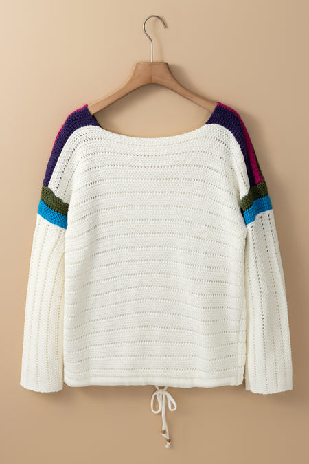 Daisy Flower Pointelle Knit Sweater