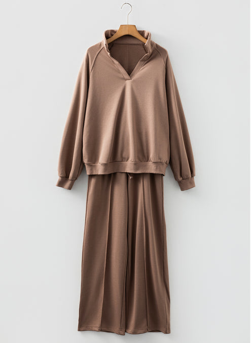 Polo Pullover and Drawstring Sweatpants Set