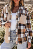 Thermal Knit Plaid Patchwork Shacket