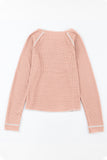 Textured Round Neck Long Sleeve Top