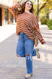 Stripe Drop Shoulder Casual Sweater