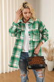 Plaid Flap Pocket Long Sleeve Shacket