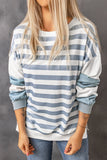 Stripe Drop Shoulder Striped Pullover Sweatshirt