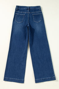 Wide Leg Pocketed High Waist Jeans