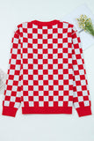 Checkered Christmas Cardigan Sweater