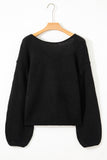 Bow Bubble Sleeve Sweater