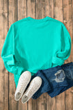 Solid Fleece Lined Drop Shoulder Terry Sweatshirt