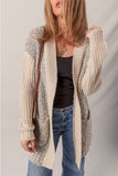 Color Block Pocketed Open Front Cardigan