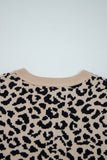 Leopard Chunky Knitted Cardigan Sweater