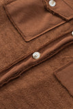 Contrast Flap Pockets Relaxed Shacket