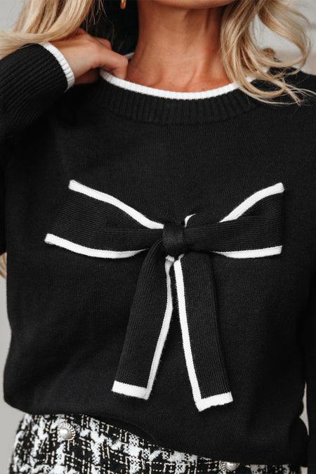 Big Bow Cropped Sweater
