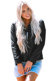 Faux Leather Zipper Slim Fit Bomber Jacket