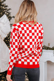 Checkered Christmas Cardigan Sweater