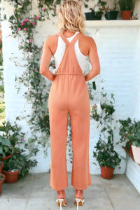 Pocketed Drawstring Wide Leg Overalls