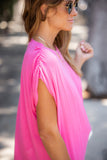 Ruched Shoulder Layering Short Sleeve Tee