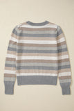 Color Block Ribbed Edge Round Neck Sweater