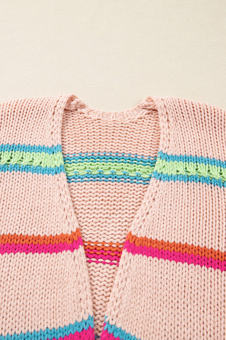 Striped Knit Oversize Cardigan