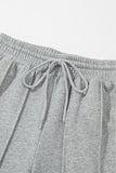 Seamed Drawstring High Waist Wide Leg Sweatpants