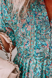 Paisley Print Boho Holiday Ruffle Tiered Maxi Dress