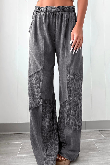 Mineral Wash Patchwork Loose Pants