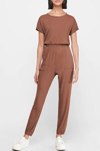 Ribbed Short Sleeve Jumpsuit