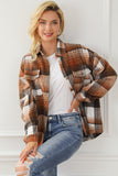 Plaid Flap Pockets Shacket