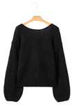 Bow Bubble Sleeve Sweater