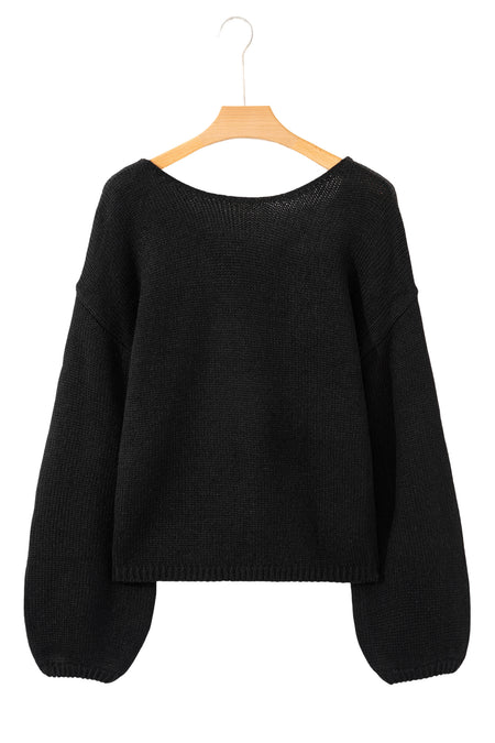 Bow Bubble Sleeve Sweater