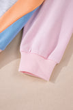 Color Block Batwing Sleeve Loose Fit Sweatshirt