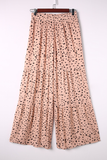 Ruffle Wide Leg Dalmatian Palazzo Pants