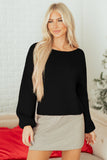Bow Bubble Sleeve Sweater