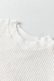 Broderie Anglaise Puff Sleeve Waffle Knit Tee