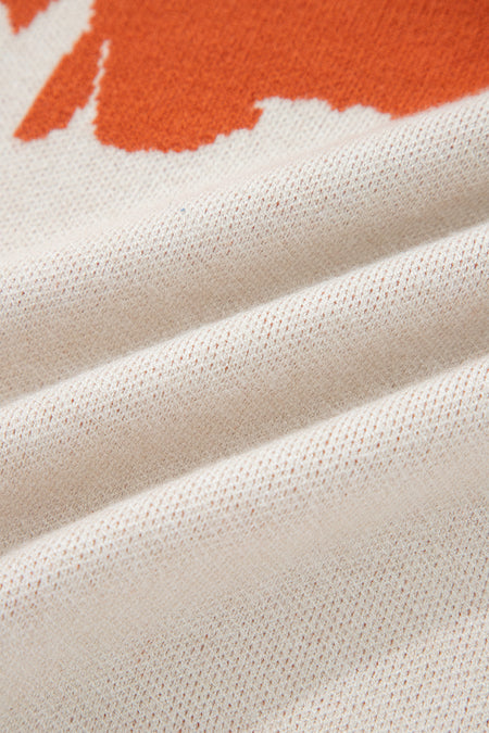 Flower Pattern Oversized Sweater