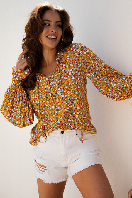 Boho Ruffle Blouse