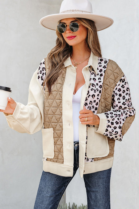 Leopard Quilted Patchwork  Jacket